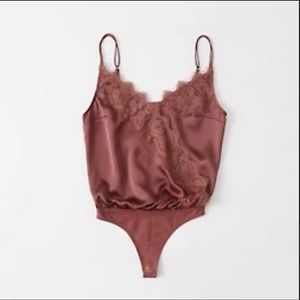 Abercrombie Wrap-Front Lace Cami Bodysuit